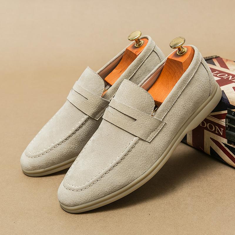 

Men s shoes large size casual leather shoes fashion foot loafers trend simple formal business heightening leather shoes 38