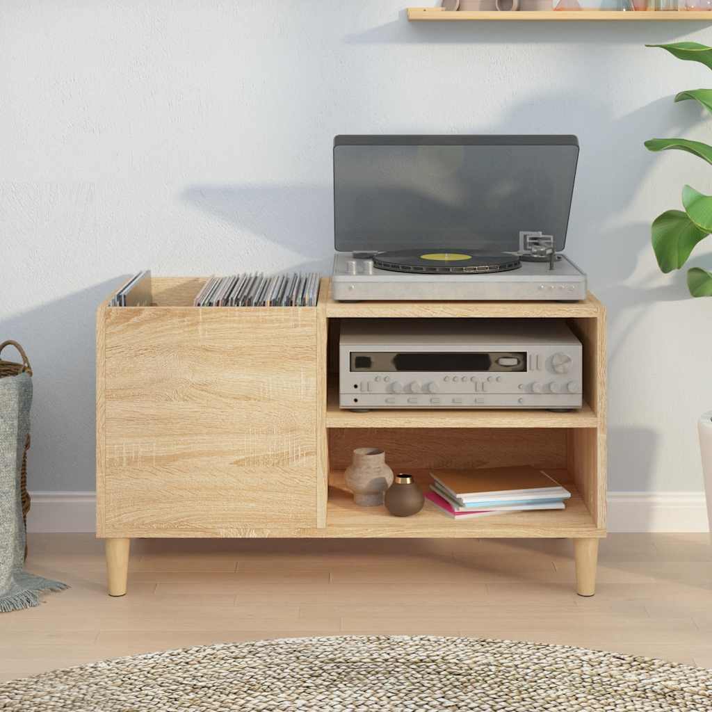 Record Cabinet in Sonoma Oak Finish 33.3 x 15 x 18.9 in (84.5 x 38 x 48 cm) Engineered Wood