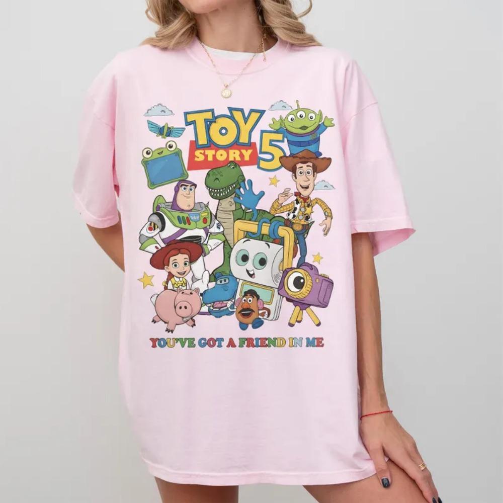 Summer Toy Story 5 Movie Graphics T-shirt Cotton Men's and Women's Short Sleeves Loose Y2K Round Neck Shirt