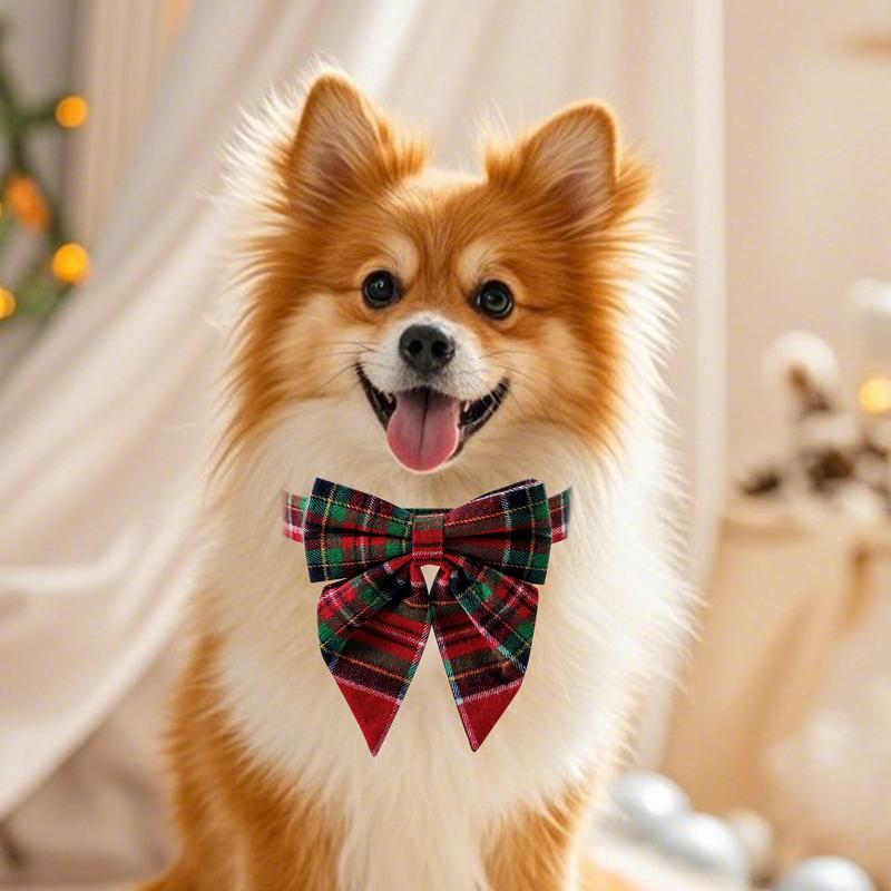 Dog Bow Tie Classic Plaid Bowknot Pet Collars Dog Bow Tie Cute Adjustable Holiday Dog Collars Bow Tie Dog Collars for Puppy Cat