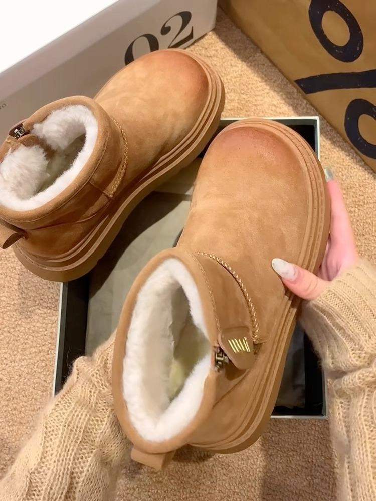 [sheii Su Yinyin] Small ears~ piled thick-soled small short tube wool short boots children's snow boots winter