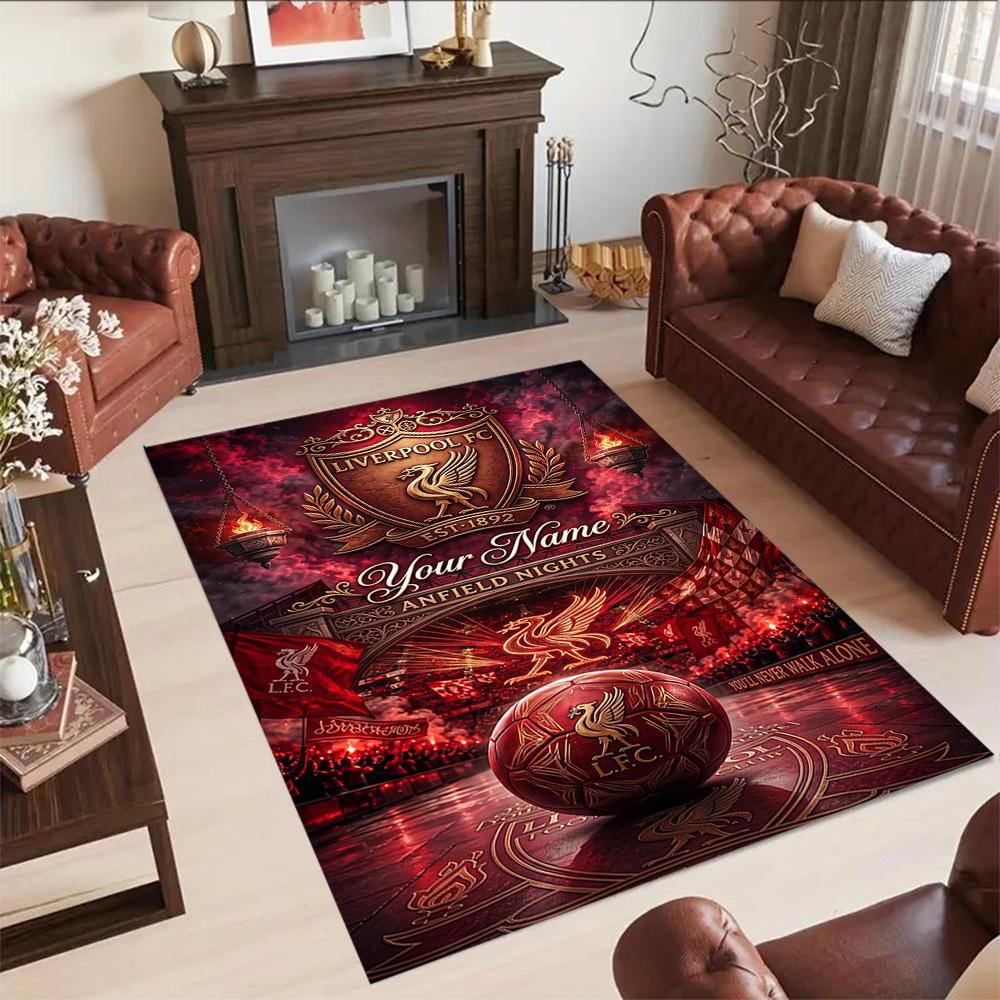 Liverpool Team Customized Name Carpet Design For Entryway Balcony Outdoor Bedrooms Antislip Rug Anime Office Decor
