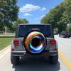 Soft Round Artistic Design Tire Cover, Polyester Material, Fits Multiple Vehicle Models, Deep Black Hole-like Pattern At Center