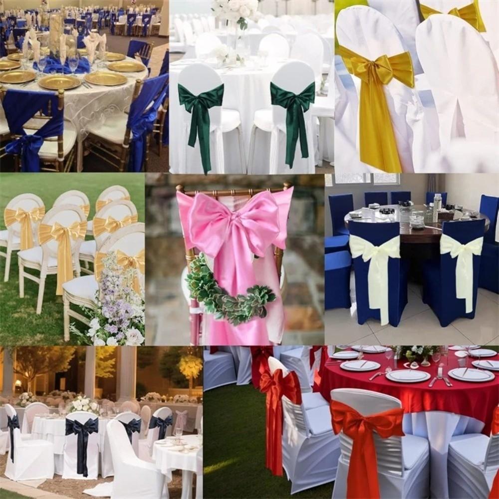 Self Tie Chair Ribbon Ties Elegant Design Chair Cover Decoration  Festival Celebration