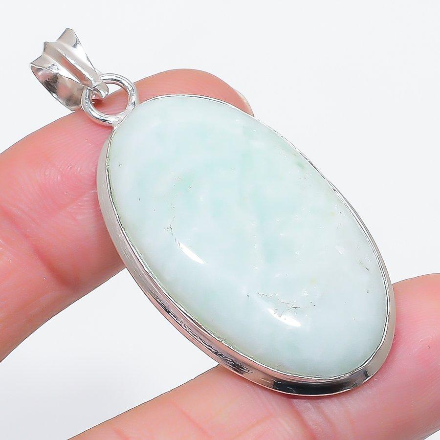 

Натуральный Амазонит Драгоценный Камень 925 Стерлинговое Серебро Ювелирный Кулон 2,09 U1t23