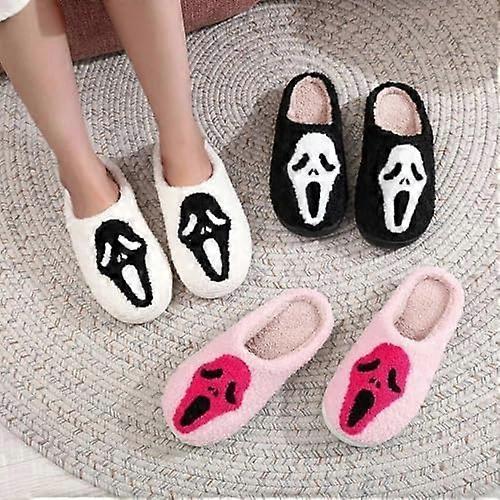 Halloween Skeleton Scream Slippers New Unisex Home Winter Shoes for Indoor Comfort