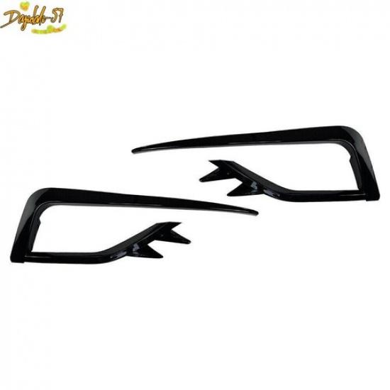 2x Fog Light Lamp Cover Bumper Grille Trim Fit For VW Golf MK7.5 2017- Black