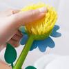 Hand Washed Pot Brush Bowl Brush with Handle Long Brush for Washing Dishes Pot Brush Kitchen Cleaning Supplies, Sunflower Brush