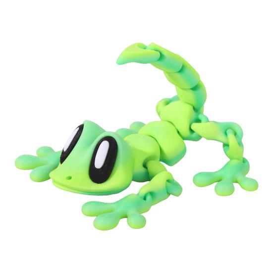 

3D-печатная игрушка геккон, магнитная, шарнирная, фигурка домашней ящерицы, животное, игрушка-непоседа зелёный