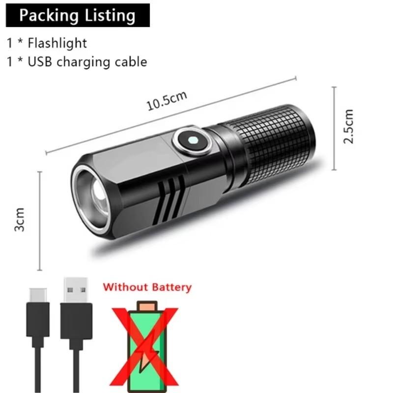 

Портативний світлодіодний ліхтарик Супер яскравий МІНІ USB акумуляторний світлодіодний ліхтар з COB аварійним світлом P50 світло Кемпінг Походи EDC ліхтарик S-No battery