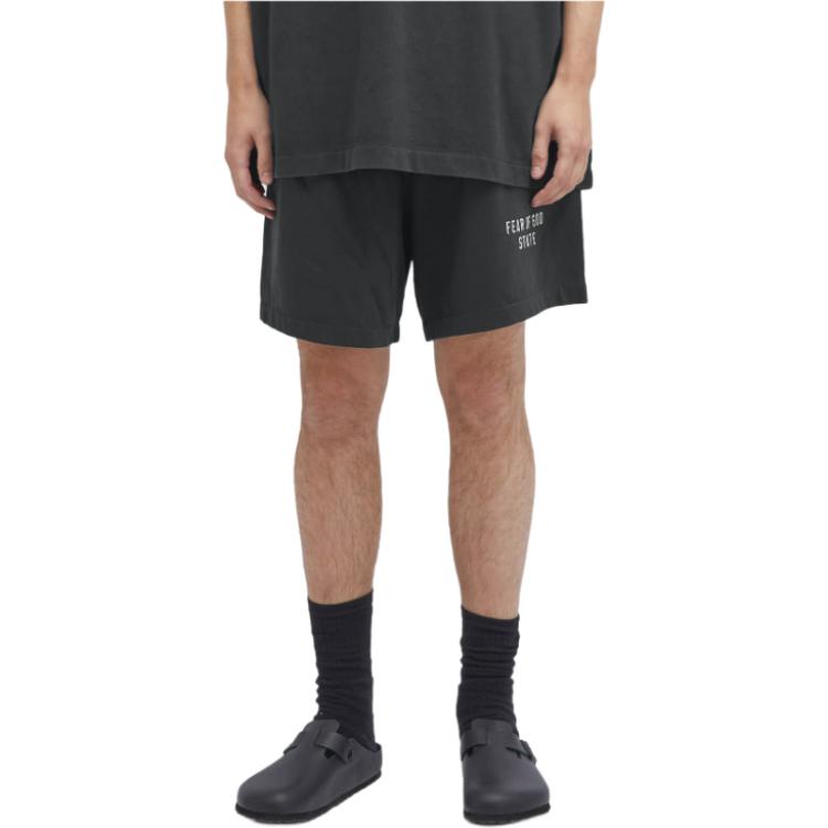 Fear of God Essentials Heavy Jersey Soccer Short Black Men Bottoms 160BT244160F