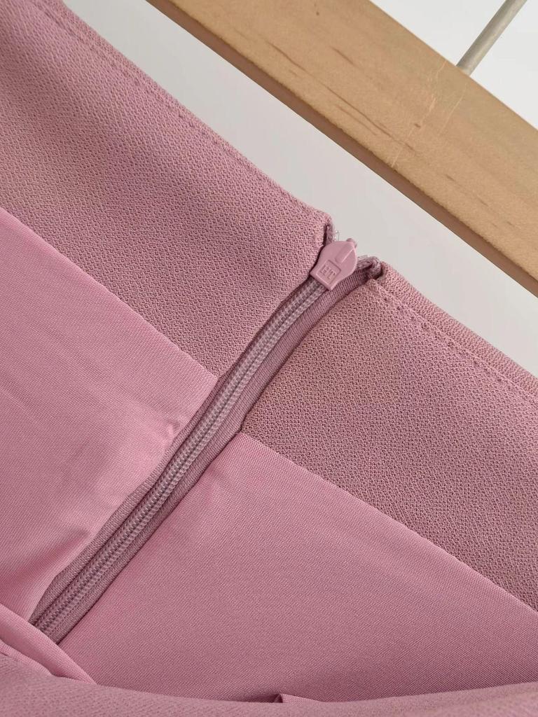 Koreanischer Midi-Rock mit hoher Taille: 3D-Patchwork, Hüftbetont, Herbst/Winter-Stil