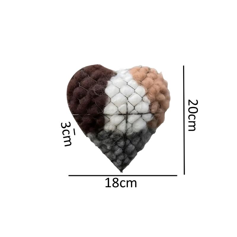 2PCS Refillable Bird House Fiber Fillers In Heart Style Metal Hangers For Lawn And Garden