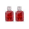 Autumn And Winter Jewelry Set High Carbon Diamond Ice Flower Cut Copper Inlaid With Chinese Red Set Main Stone 8 * 10
