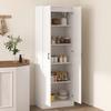 Armadio 175 cm con Spazio Contenitore, Mobile da Cucina con Ante Soft-Close e Ripiani Regolabili, Bianco