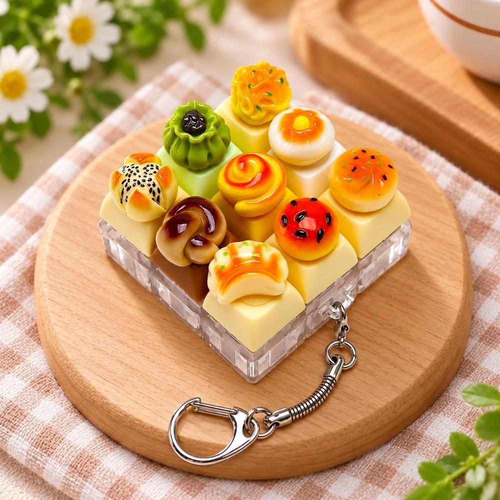 Anti-Stress Fidget Toy Keychain Mini Keycap Fidget Toy Bag Charms Keyboard Keychain Pass The Time