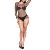 Women Sexy Bodystocking Hollow Out Transparent Grid Stretchable Slim Nightwear for Home