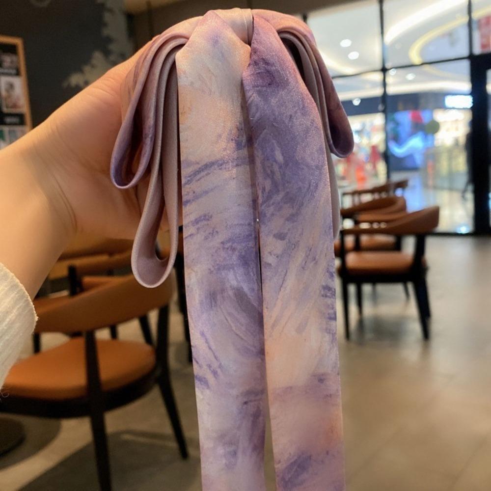 

Satin Fabric Tie Dye Hair Clip Long Ribbon Elegant Hairpin Trendy Fashion Hair Accessories