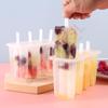 Summer 4 Link Popsicle Mold With Lid Homemade Ice Cream Mold Reusable Mung Bean Popsicle Maker Frozen Ice Cream Tray