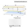Modern LED Coffee Table with High Gloss, 100 cm Long, Gold Trim, 3 Drawers & USB LED Light Strip (Adapter/Power Bank Required)