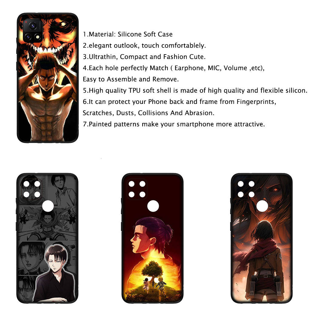 Cover for iPhone 16 15 Xiaomi Redmi Note 14 13 12 11 Pro Max X 8 16e Samsung Galaxy S25 S24 S23 Moto OPPO Huawei Anime Attack on titan Levi Phone Case
