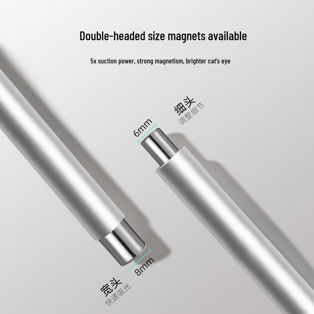 Double-Ended Multi-Functional Cat Eye Nail Art Magnet with Wide French Glass Beads