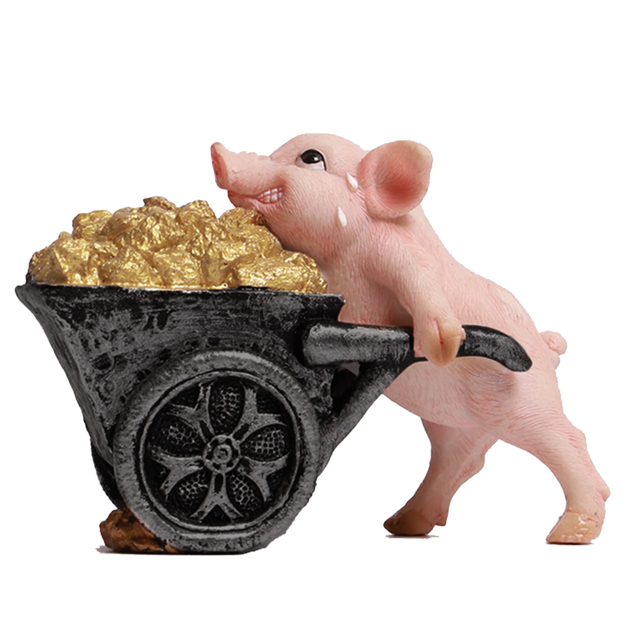 

Felimoa Pig Object Pig Carrying Gold Bullion Ornament Garden Indoor