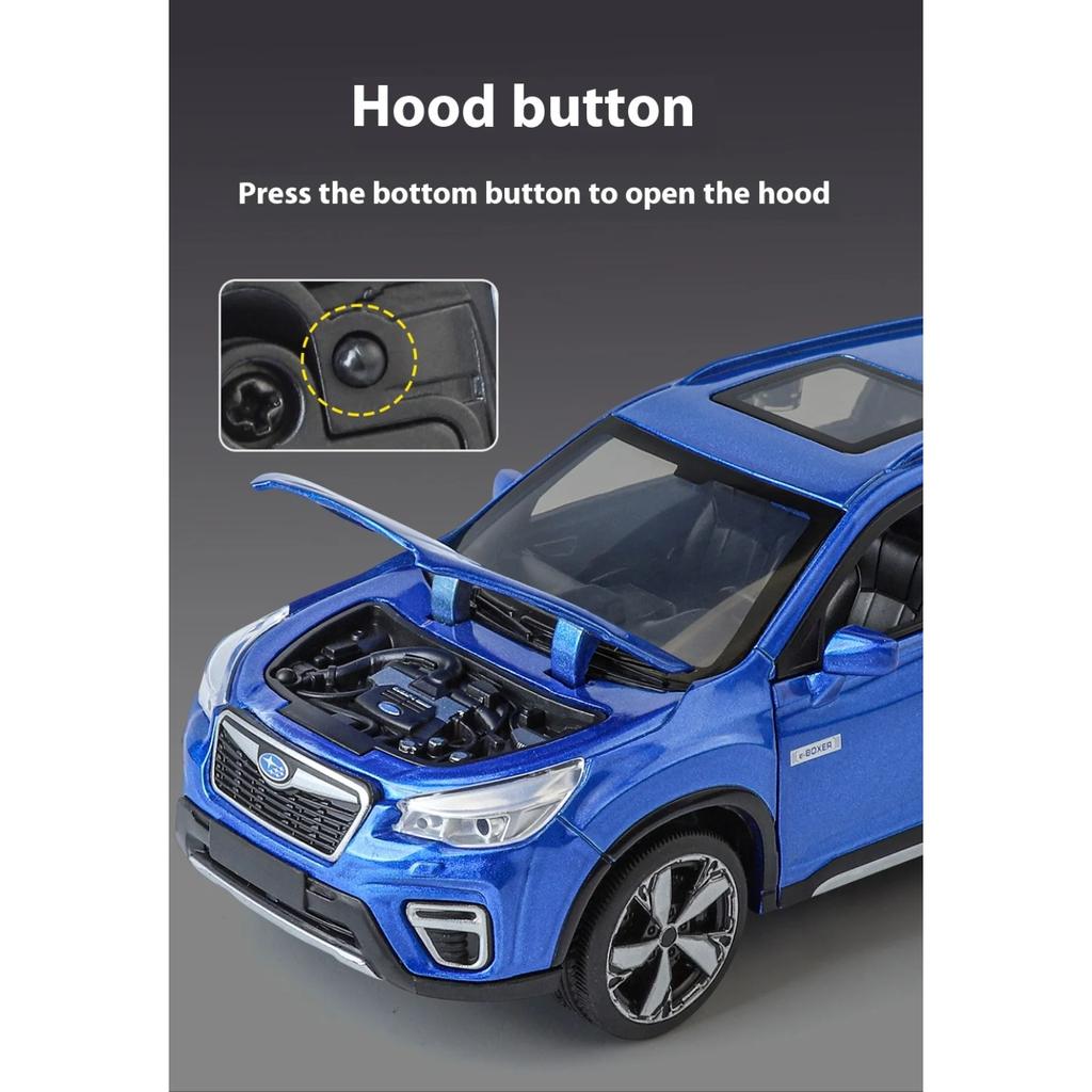 1/30 Scale Subaru Forester SUV Alloy Car Model Diecast Metal Toy Off-road Vehicles Car Model High Simulation Sound and Light Kids Gift