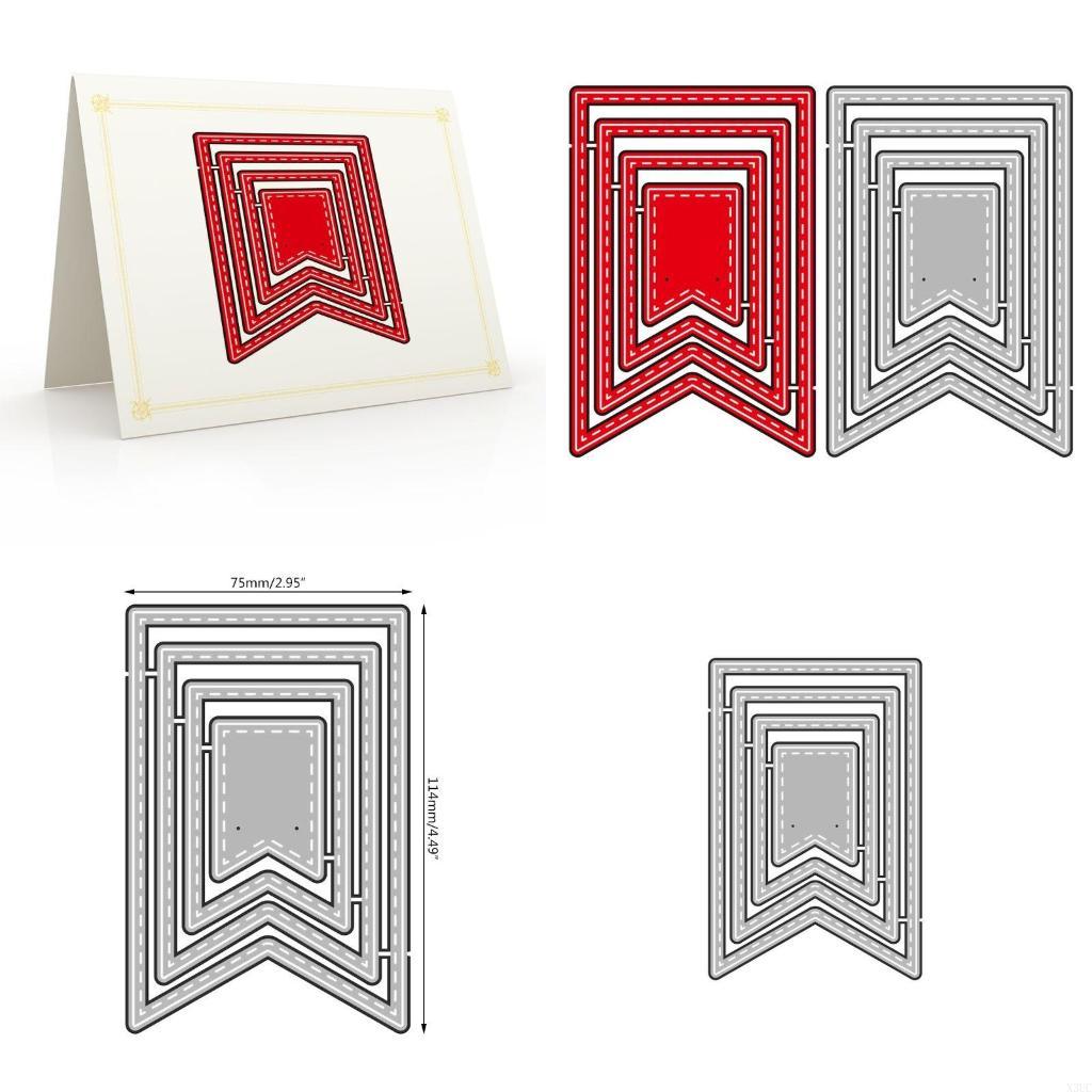 

Nesting for Banner Cutting Dies for Greeting Card Making DIY Scrapbooking Album X3UC серебряный