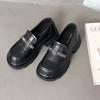Leather women's lightweight thick-soled versatile one-pedal single shoes, new spring and autumn small leather shoes