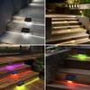 Solar Step Lights Outdoor Waterproof Solar Stair Lights RGB Color Changing Deck Light Decor Garden Stair Patio Backyard Fence