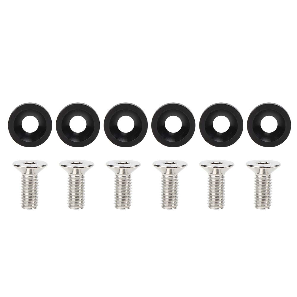 Elerose Aluminum Fender Bumper Washer, 6 Pcs M8 Universal Gasket Washers Spacer Car Motorcycle