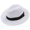 New Summer Hats For Women Black Ribbon Panama Straw Hat Fashion Lady Lady Hats Beach Sun Hat