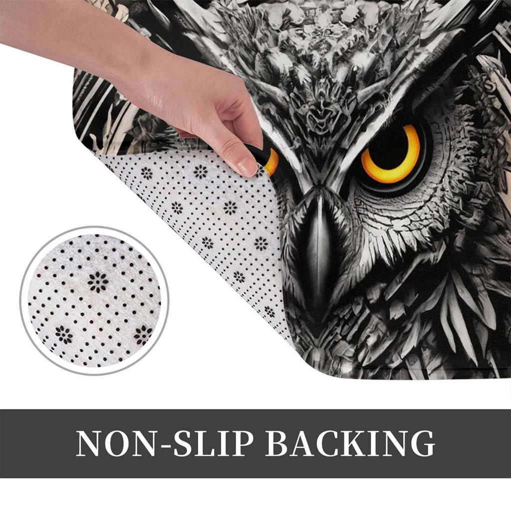 Owl Beliefs Print Anti-slip Doormat Floor Mat Washable Carpet Rug for Kitchen Entrance Home Bathroom Living Room Footpad Mats