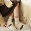 Striped Mid Tube Socks Candy Color Thickened Floor Socks Korean Warm Sleep Socks  Sleep Wear