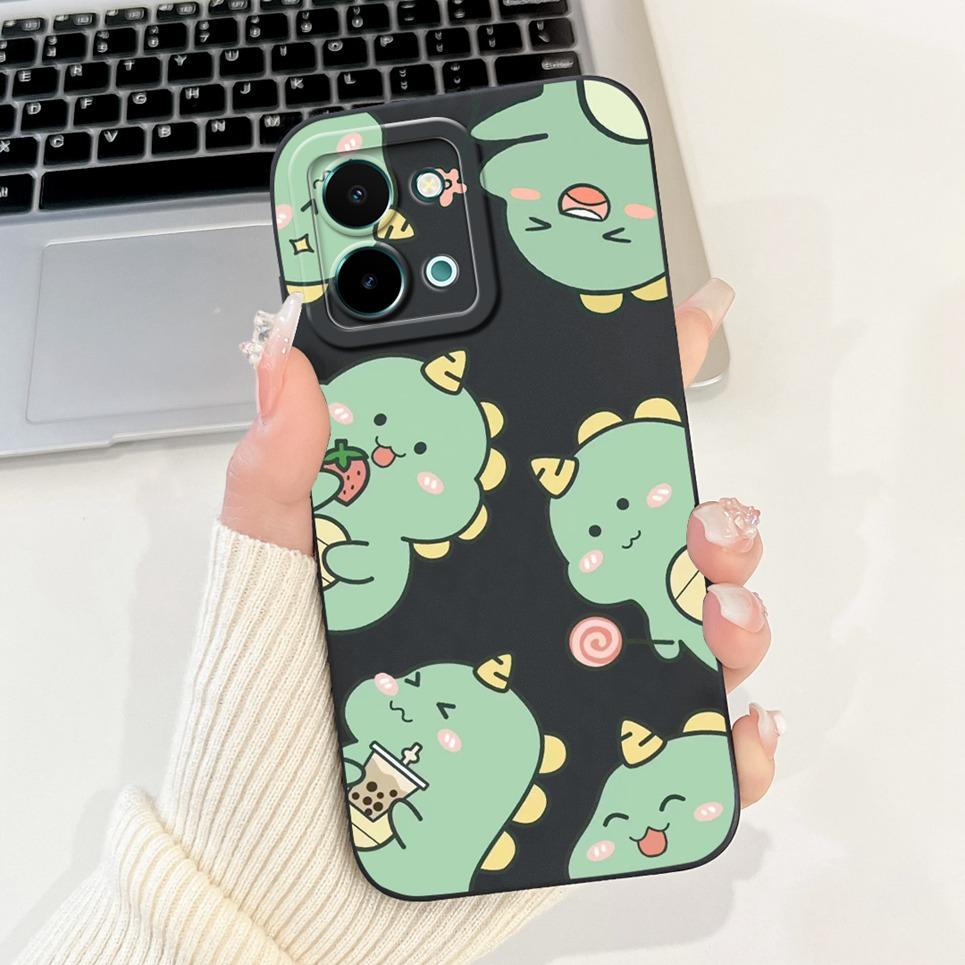 Back Cover For Vivo Y28 4G 5G Vivo Y28s 5G V2352 Soft Silicone Phone Case Dragon Astronaut Black Cat Cartoon Animals Bumper Etui