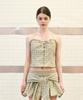 Mad Pink Check Bustier Blouse Beige