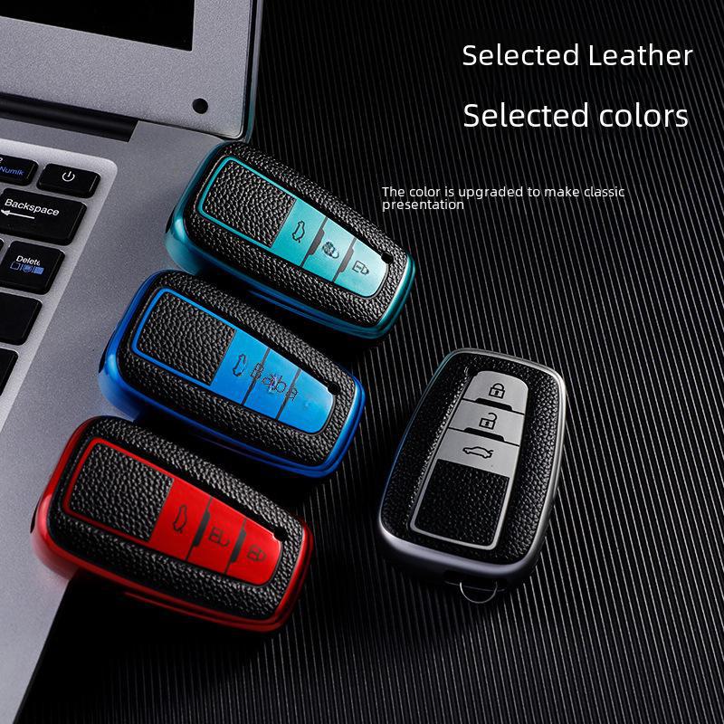 Toyota Car Key Cover for Camry, Corolla, Ralink, Highlander. Dragon Design with Full Shell Buckle for Men.