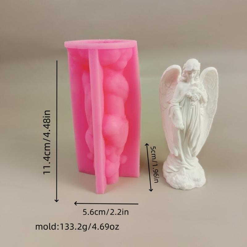 3D Winged Girl Silicone Molds Epoxy Resin Molds for Candle Soap Making Fondant Silicone Mould for Candy Chocolate Baking