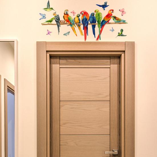 Wall Sticker Realistic Birds Parrot Butterfly Colorful Self-adhesive Waterproof Removeable Great Stickiness