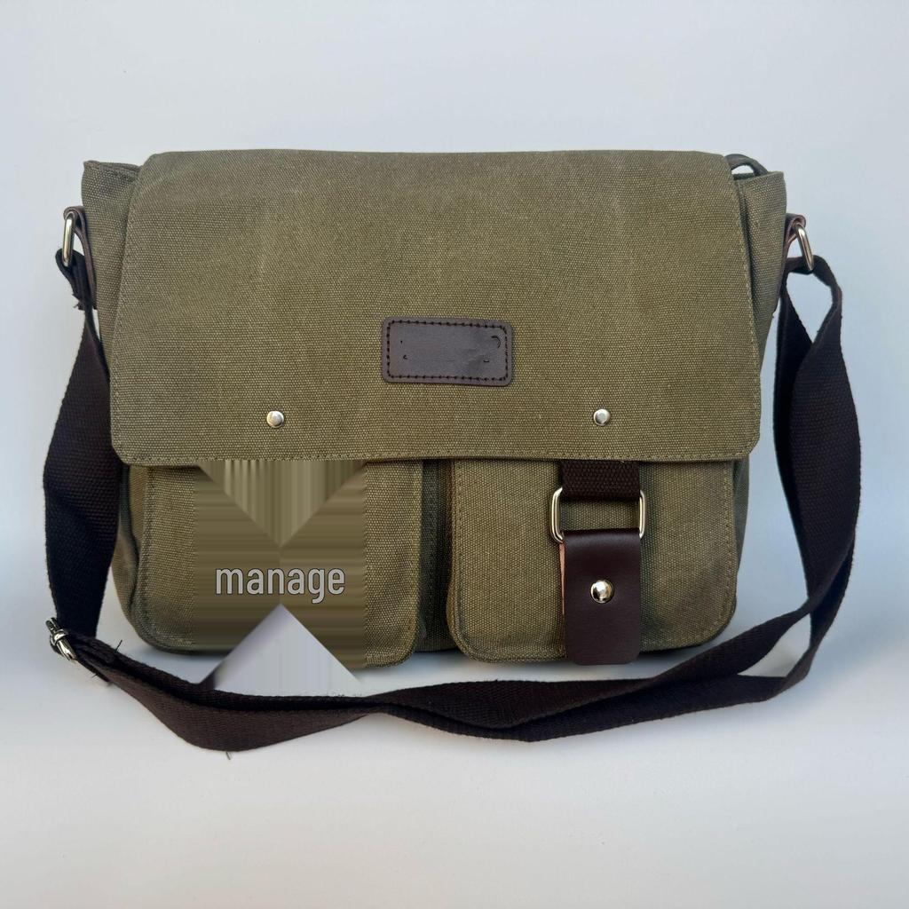 Koreanische Canvas Umhängetasche: Trendige Umhängetasche mit großem Fassungsvermögen für Männer, Studenten und Kameraausrüstung