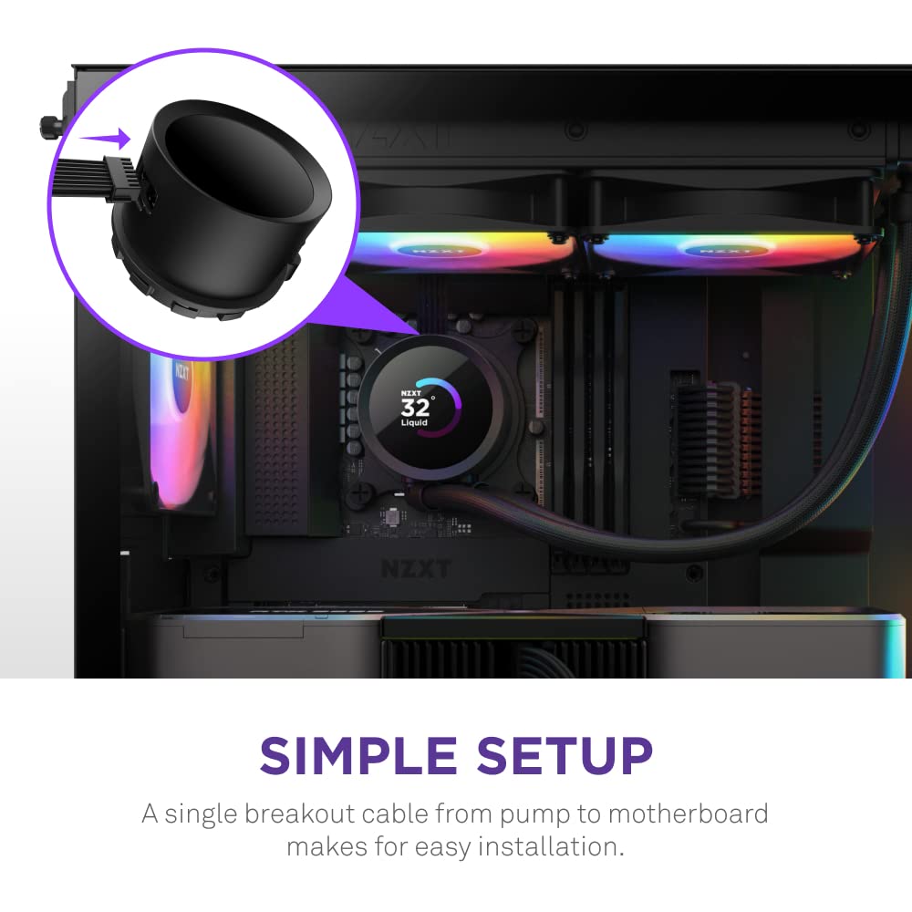 NZXT KRAKEN RGB 360 Black Simple Water Cooling CPU Cooler FN1875 RL-KR360-B1