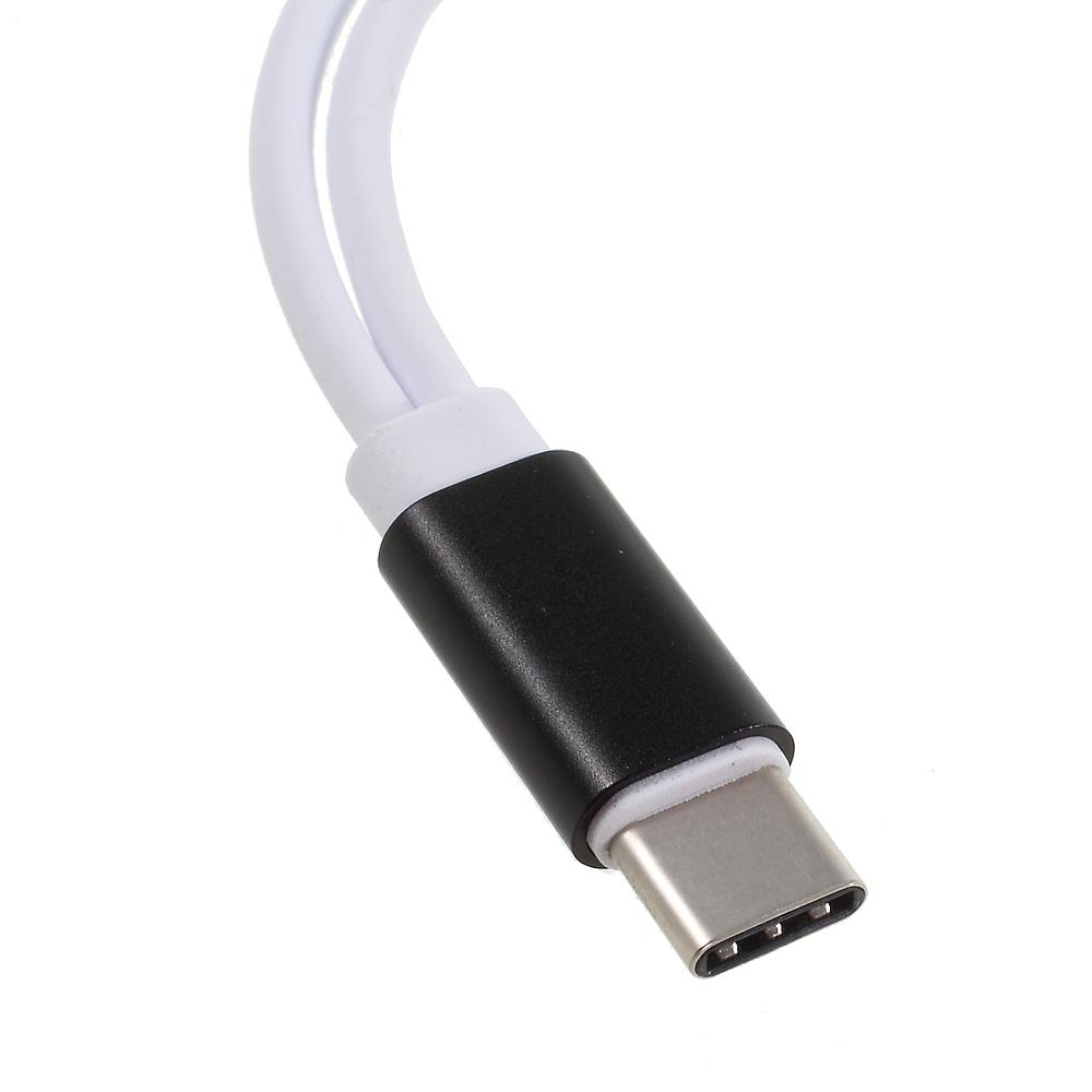 USB Type-C to 3.5mm Jack Aux Audio+USB Type-C Charging Female Port Splitter Cable