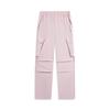 Li Ning Fitness Series Solid Color Mid Waist Comfortable Versatile Breathable Straight Leg Sports Long Pants Women Bottoms Nude-Pink AYKV226-3
