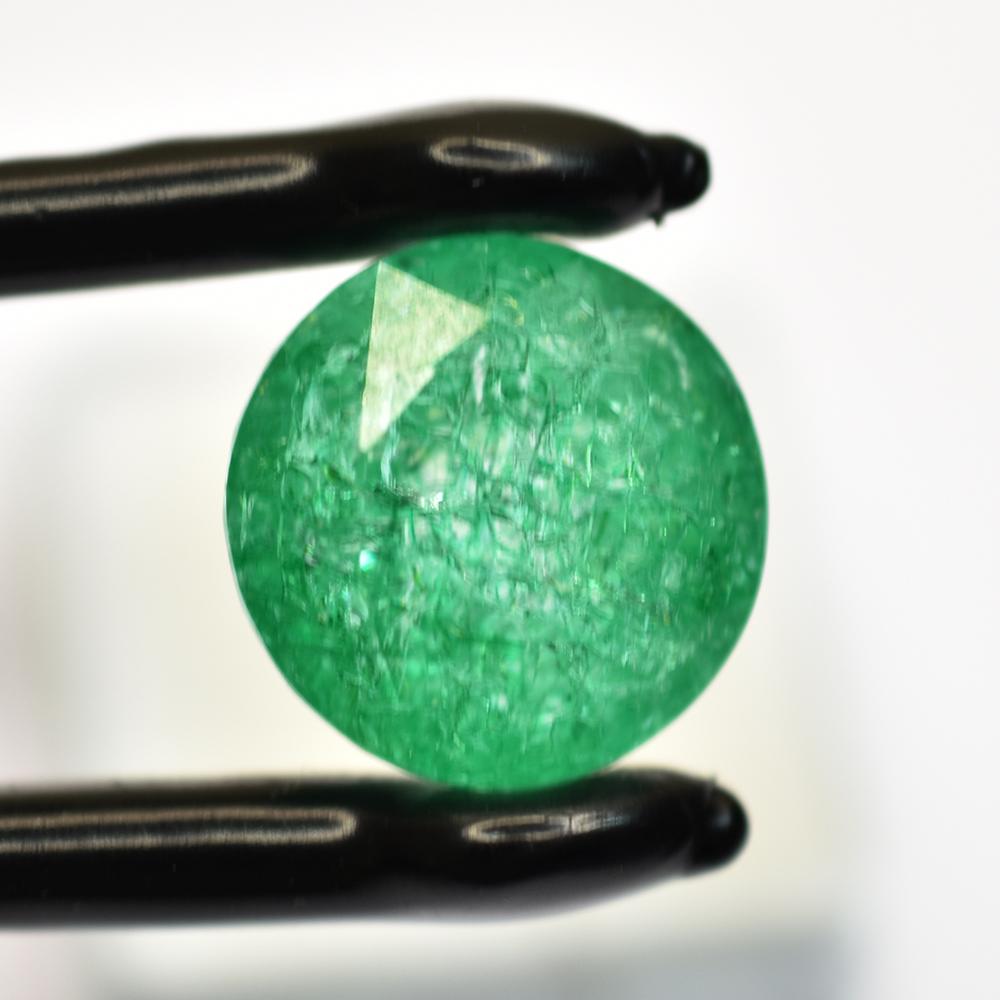 Natural Green Emerald Loose Gemstone Zambia Round Cut 29.65 ct for Jewelry Making and Crafts