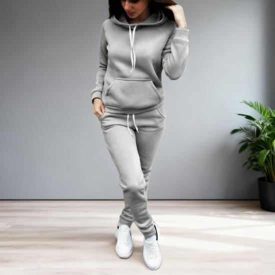 2 Piece Outfits for Women Long Sleeve Pullover Hoodie Sweatshirts Jogger Pants Set Fall Casual Tracksuit Lounge Set