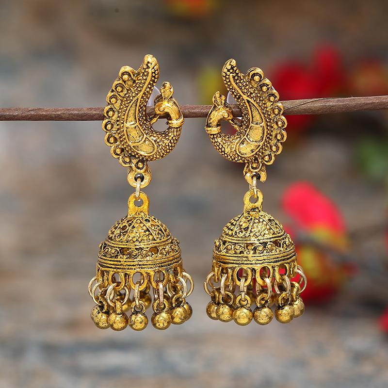 Vintage Indische Thailändische Vogel Laterne Quasten Ohrringe Temperamentvolle Weibliche Persönlichkeit Vielseitige Ohrringe Feiertags Ohrschmuck