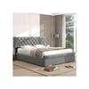 Funktionelles Bett - MUVOE - Euro - Verstellbares Kopfteil - Kristall-Dekoration - 140 x 200 cm - Grau