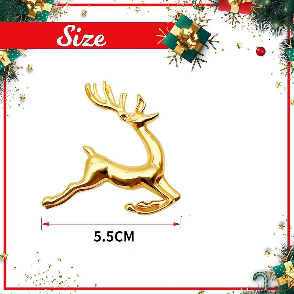 Gold Reindeer Christmas Napkin Ring Set for Festive Table Settings