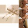 Stylish Chain Link Gold Plated Faux Pearl Earrings For Women Chic Street Style